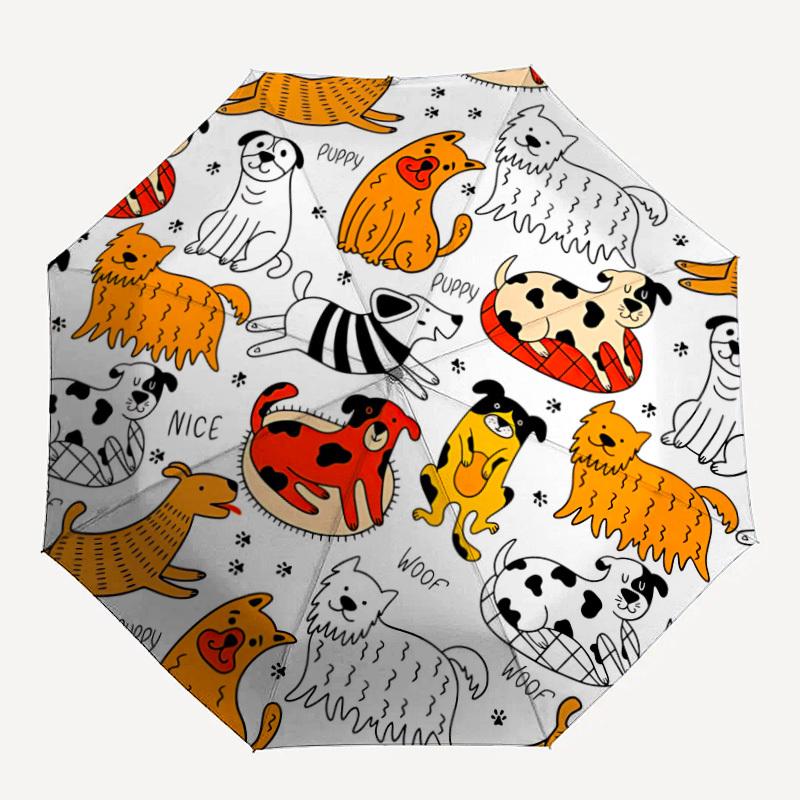 1pc Dogs, Puppies Open/Close Folding Umbrella, All- Portable Umbrella for & Men, Stylish Accessory (Holiday Gift) 8-Rib yy251213115