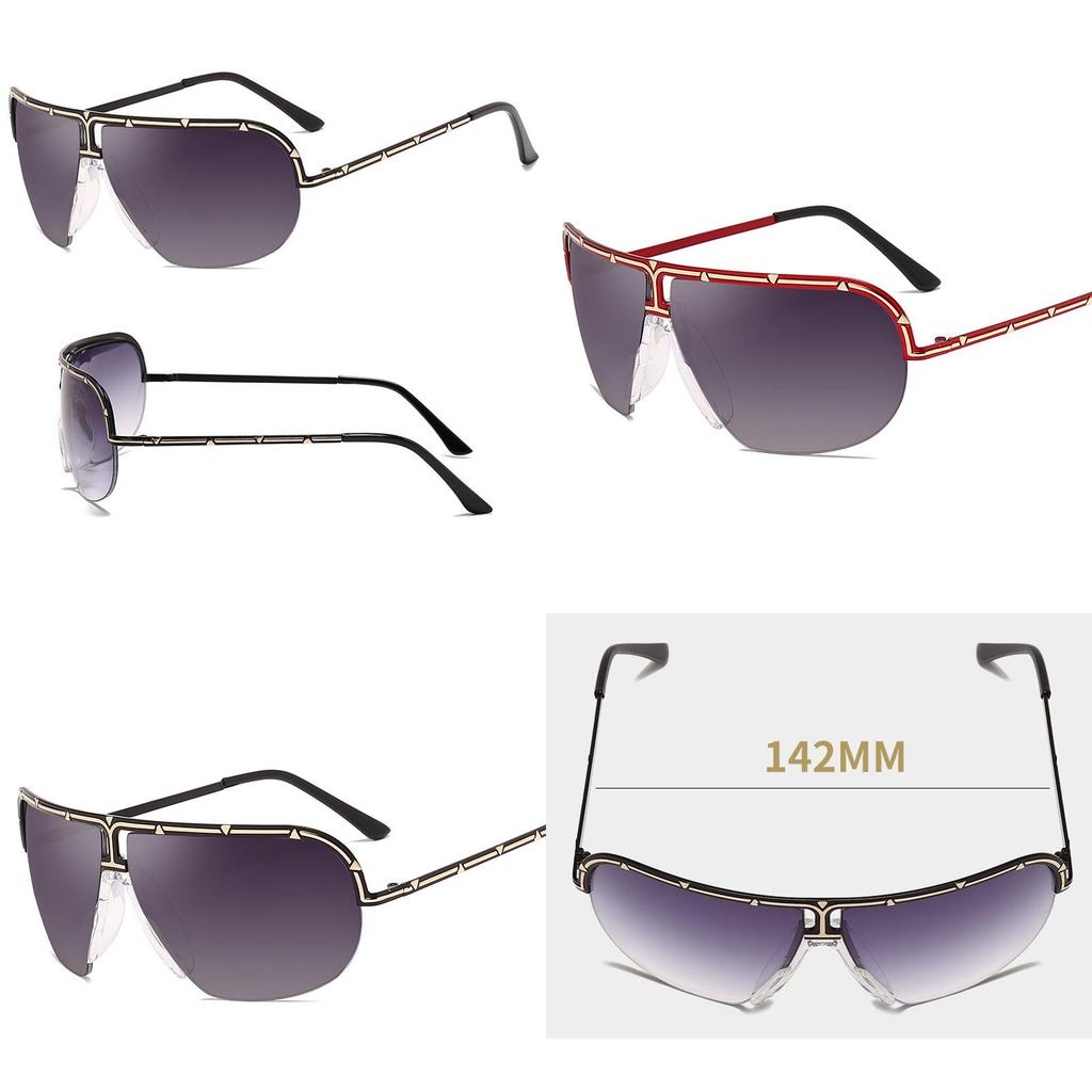 Premium Quality Oversize Goggle Frame Sunglasses With Timeless Design And Gradient Lens