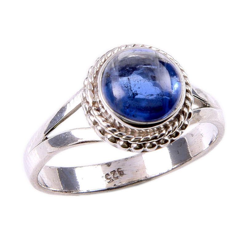 Natural Kyanite Gemstone Handmade 925 Solid Sterling Silver Gift Ring S.8 N4C35