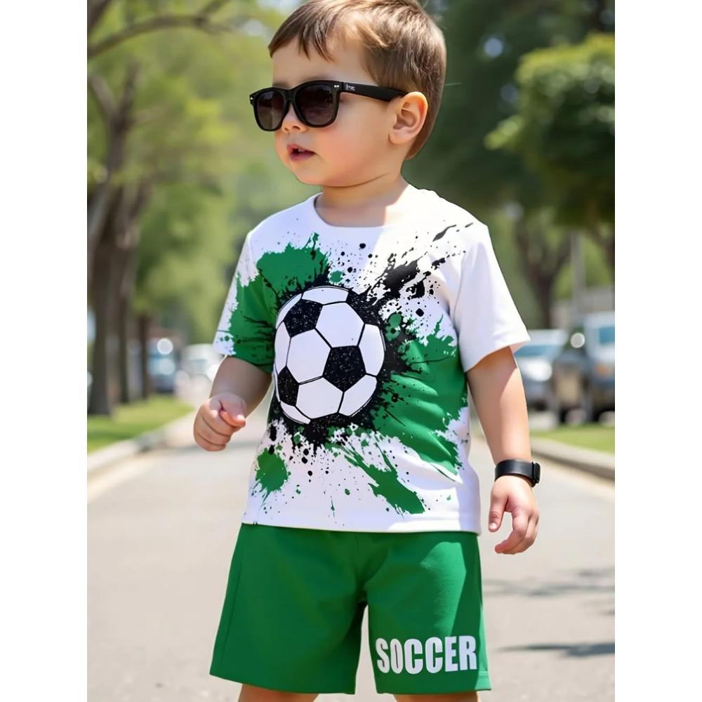 Summer Cartoon Creative Fun Pattern Children's Summer Fashion Comfortable Soft Breathable Short Sleeved Two-piece Set