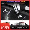 Car Sticker LED Light Car Door Welcome Lamp High Definition Projector Accessories For Tesla Model 3 Roadster Model Y Model