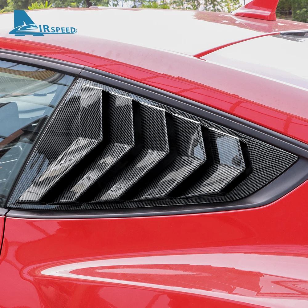 Für Ford Mustang S650 GT 2024 2025 Auto Heckklappenfenster Glänzend Schwarz Karbonfaser-Muster ABS Spiegelblenden-Abdeckung Zubehör