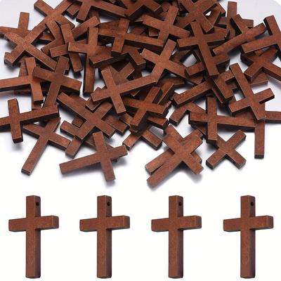 20/40/60pcs Wooden Cross Pendants, Creative Wooden Cross Pendants, DIY Bracelets, Necklaces, Pendants, Handicrafts, Jewelry Making