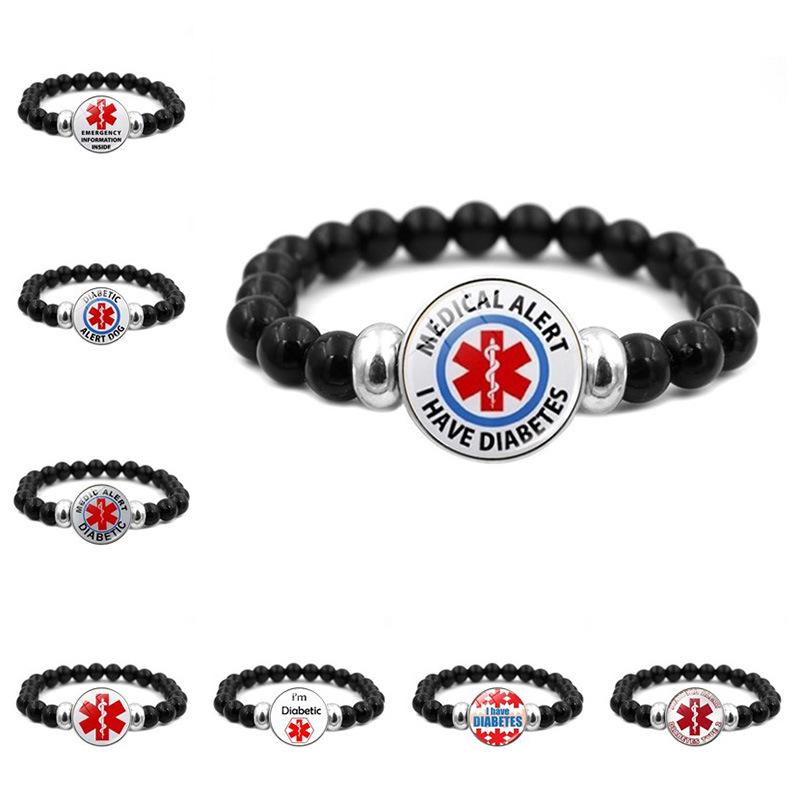 

Медицинская сигнализация, браслет с бусинами для диабетиков, тип 1, тип 2, кнопки для диабетиков, подвески, модные ювелирные изделия