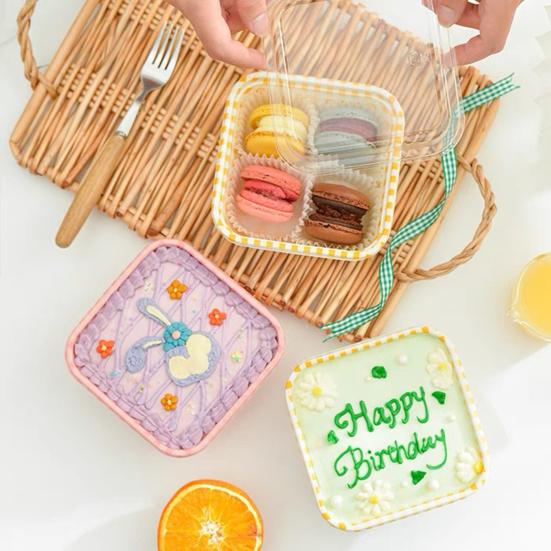 

Практичная водонепроницаемая упаковка, квадратная ретро-клетчатая упаковочная коробка для кондитерской, кондитерской, коробки