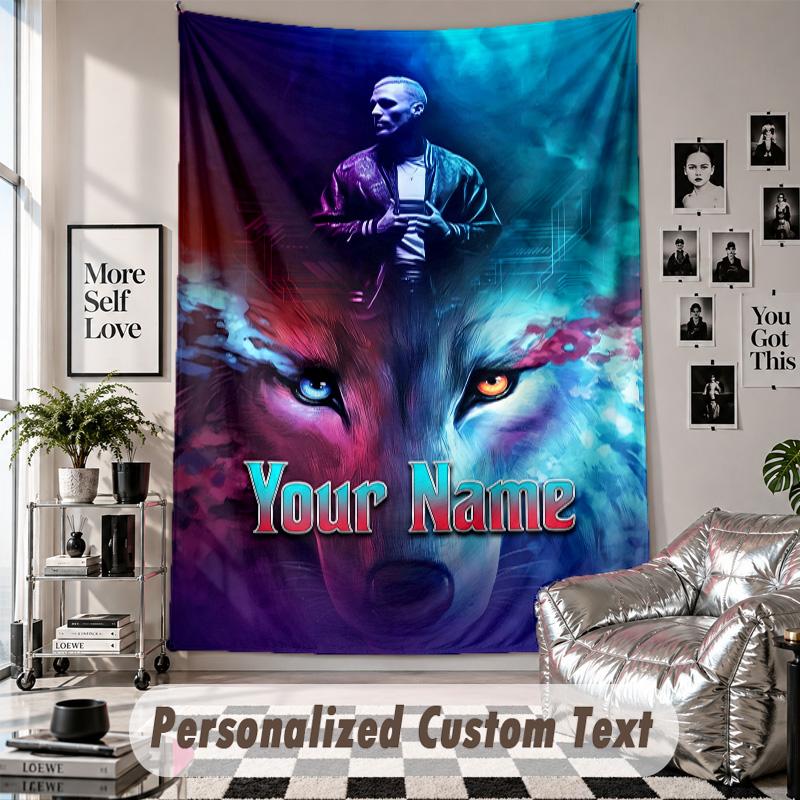 Wall Hanging Tapestry With Custom Name & Text, Kontra K Decorative Tapestry For Bedroom