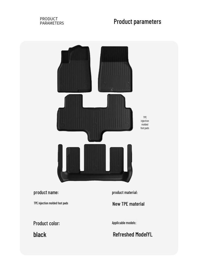 Floor Mats for 2025 Tesla Model 3 & Y - All-Weather TPE Car Accessories