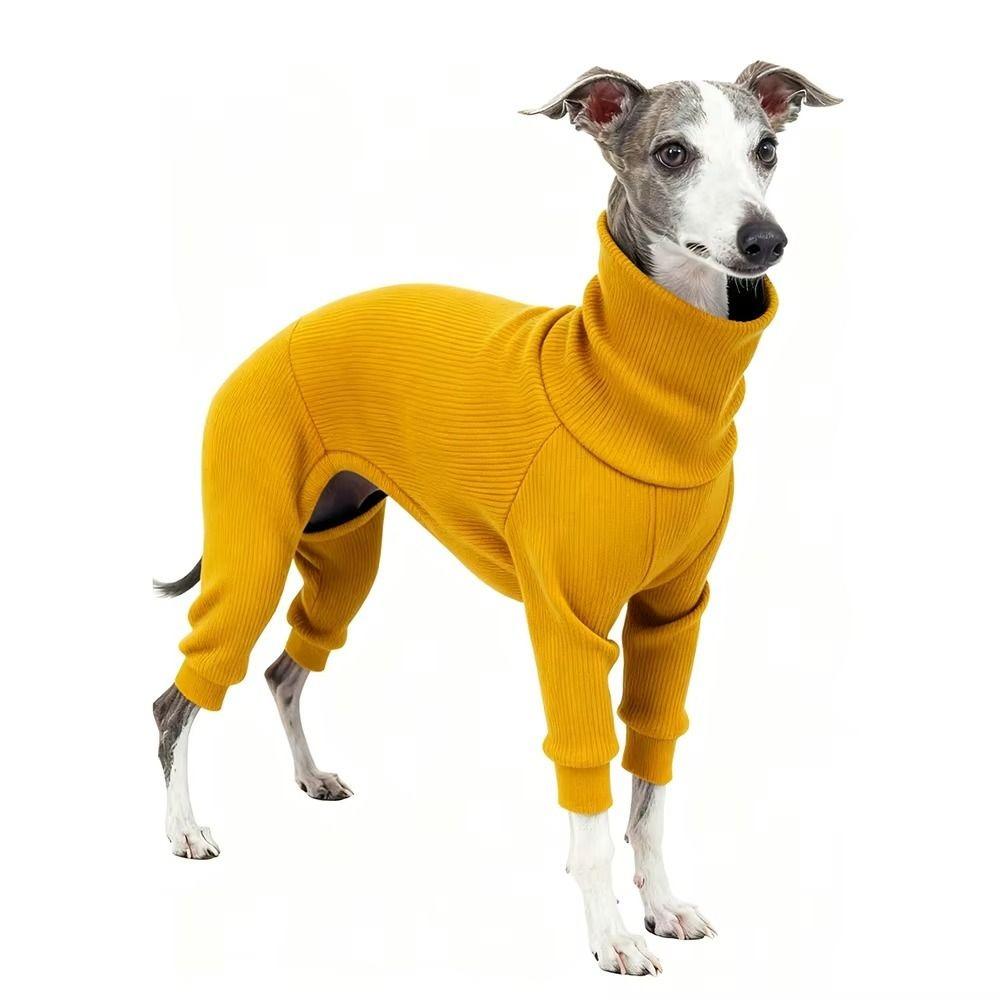 Warm Pet Turtleneck Clothes Soft Pet Pajamas Fashion Dog Base Coat  Outdoor S жёлтый