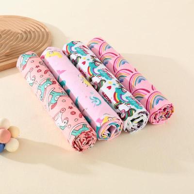 4-Piece Baby Flannel Swaddle Wraps - Newborn Receiving Blankets
