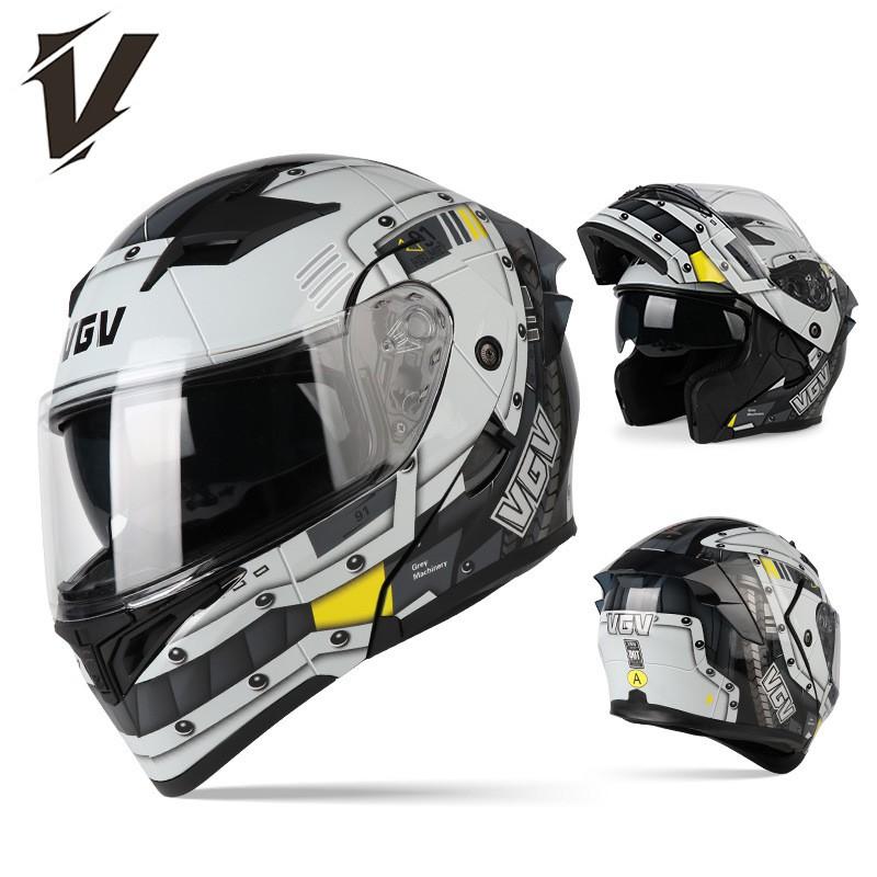 Full Face Motorcycle Helmet With Flip-Up Visor DOT Certified ABS Shell Adult Men All Season Riding