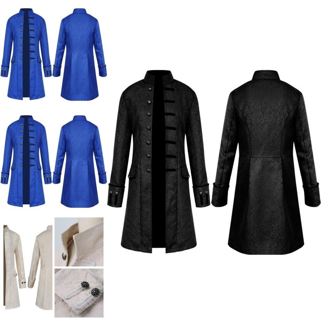 Redingote Steampunk Vintage pour Homme avec Poches à Rabat Latéral