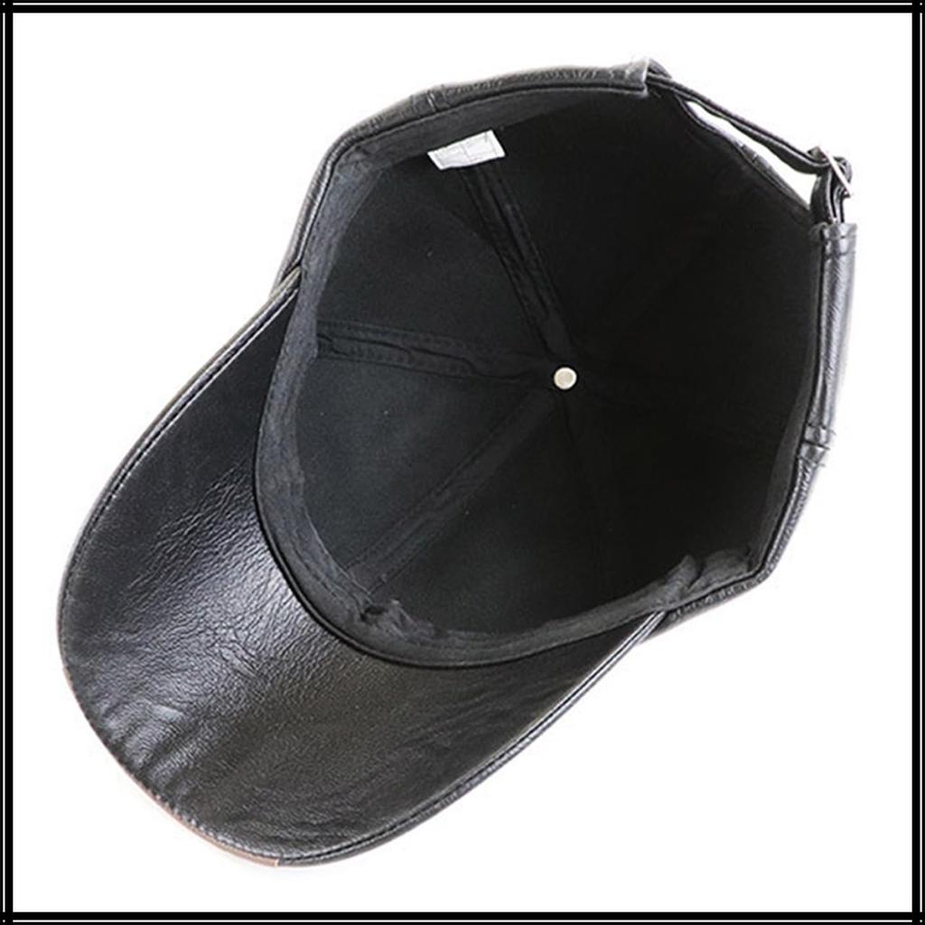 Casual Leather Cap Hat Running Outdoor CA723 [White Fang] Women's Men's (Black)