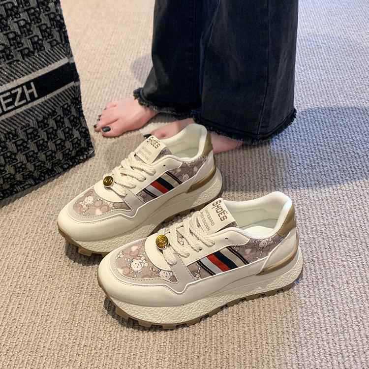 Thick-soled dad shoes mesh rubber non-slip presbyopia sneakers soft sole