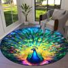1pc Office Carpet Chair Mats Colorful Peacock Feather Artwork Perfect for Decorating Office Chairss, Or Bedrooms.YDT570