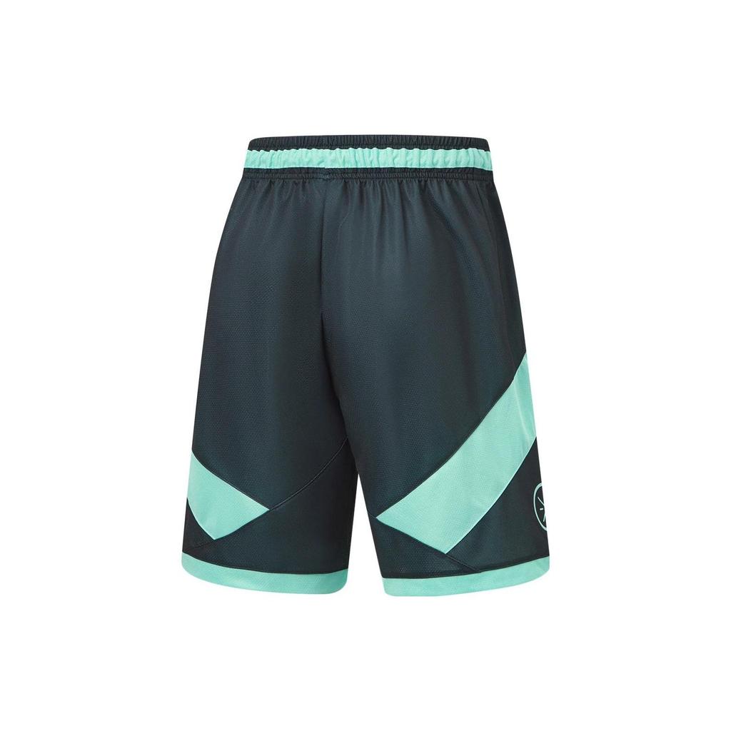 Li-Ning Way Of Wade Series Letter Print Quick-Dry Sports Basketball Shorts Men Bottoms Aqua AAPT535-11