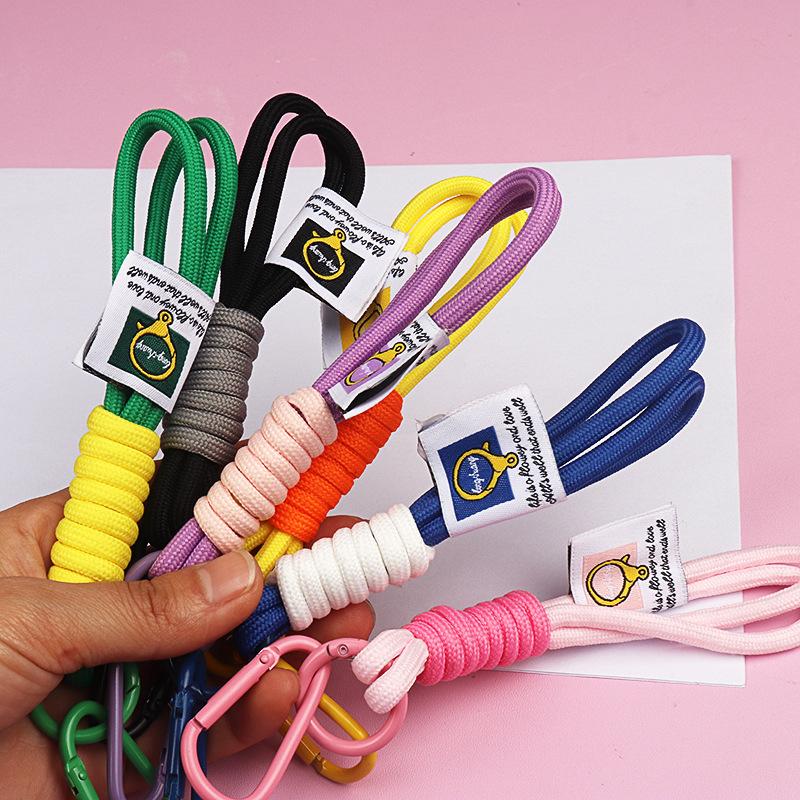 Colorful Wrist Strap Keychain Creative Braided Lanyard Keyring For Women Anti-Lost Phone Charm Bag Pendant Accessories