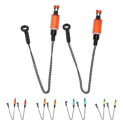 Colgador de Alarma de Pesca Color Vibrante ABS Acero Inoxidable Excelente Resistencia Indicador de Picada Cadena para Pesca de Carpas en Agua Dulce