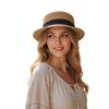 2026 New Arrival French Style Flat Top Straw Hat Women Summer Beach Sun Protection Boater Hat With Bow Knot