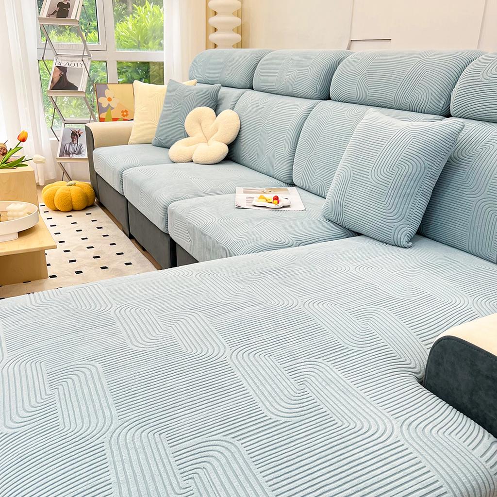 Sofa Seat Cushion Cover For Living Room Jacquard Thicken Stretch Removable Washable Sofa Cover Pets Kids Furniture Protector