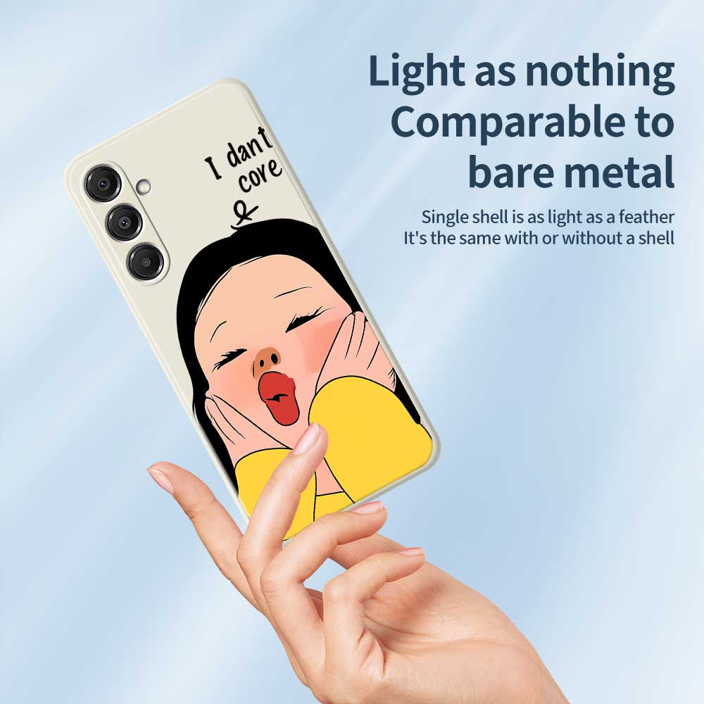 For Samsung Galaxy A16 5G/4G Case Girl Holding Face Pattern Printing Straight Edge TPU Phone Back Cover