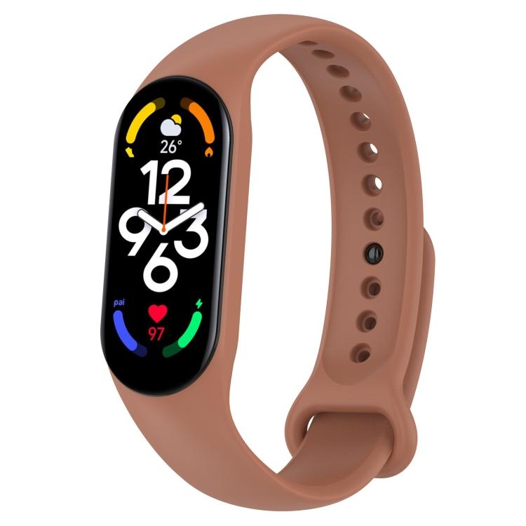 Официальный силиконовый ремешок для Xiaomi Mi Band 7 / 7 NFC / 6 / 6 NFC / 5 / 5 NFC / Amazfit Band 5 коричневый