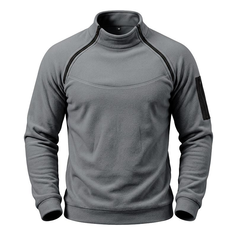 Men S Fleece Pullover Sweatshirt Long Sleeve Casual Stand Collar