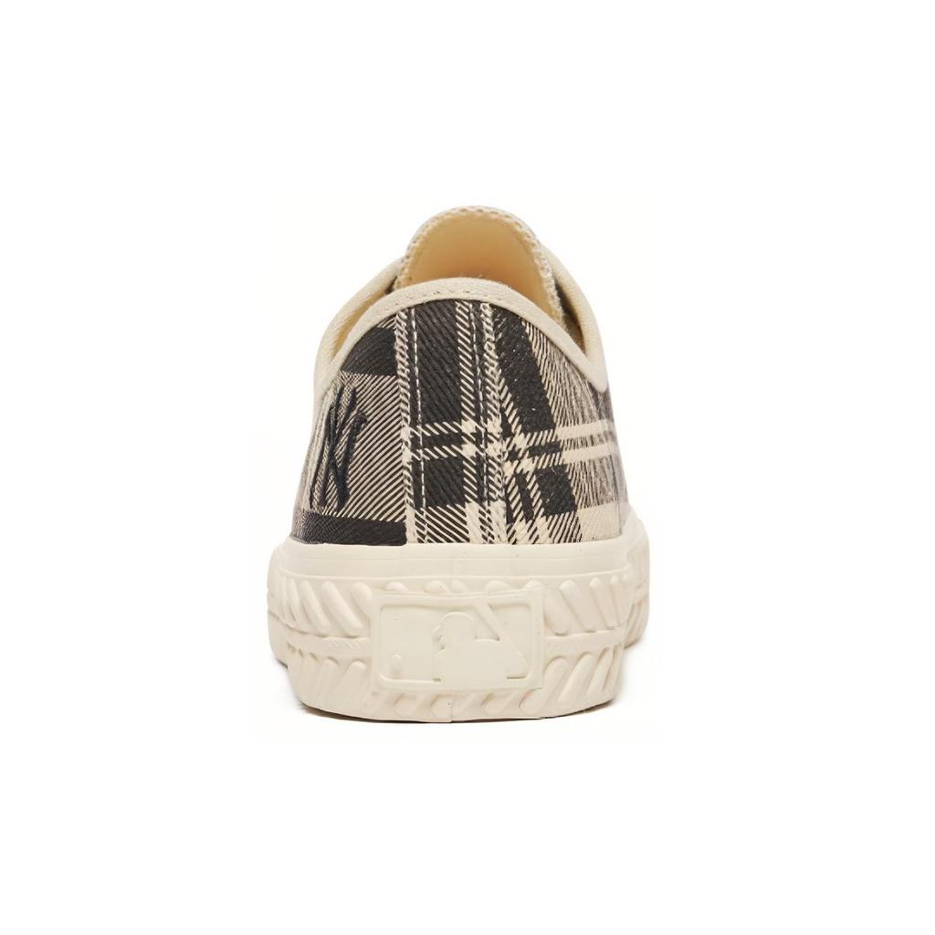 MLB Playball Check Plaid Casual Trend Non-Slip Low-Top Canvas Shoes Unisex sneaker Beige 3ACVVC21N-50CRS