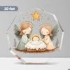 Angel Guardian Acrylic Desktop Ornament - Heartwarming Nativity Scene with Angels, Stars & Jesus, Perfect Gift for Believers, Baptism Decor, or Sp