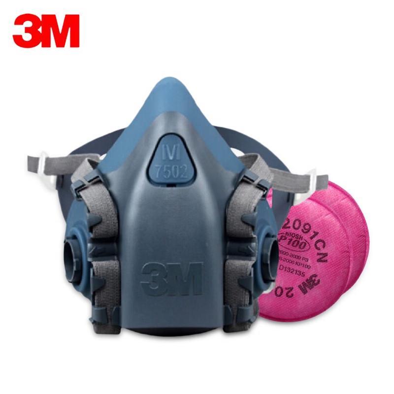 3M 7502 Half-Face Respirator Kit with 2091 Filters Medium