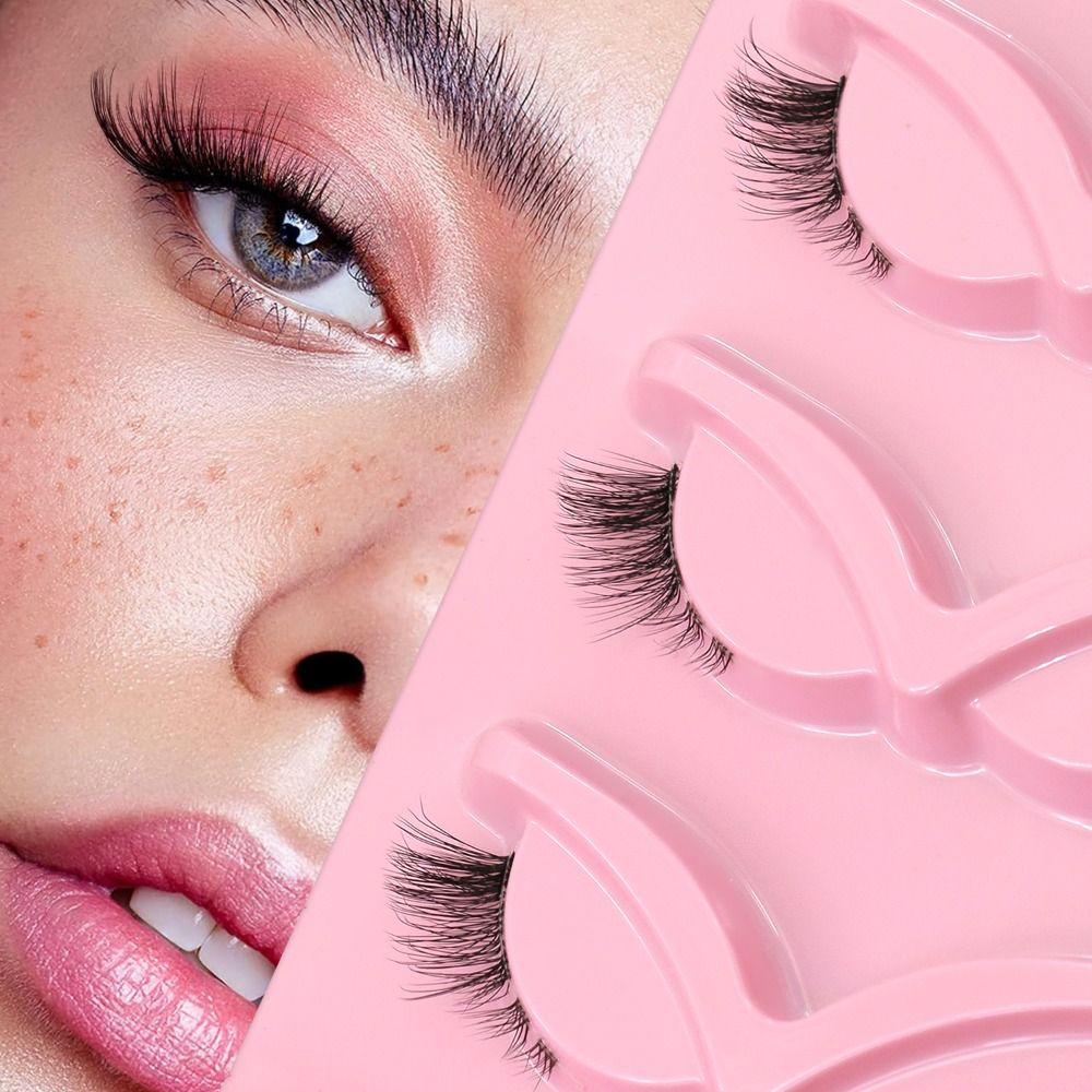 Clear Band Cat Eye False Eyelashes Natural Long 3D Faux Mink Lash Eye Makeup Tools