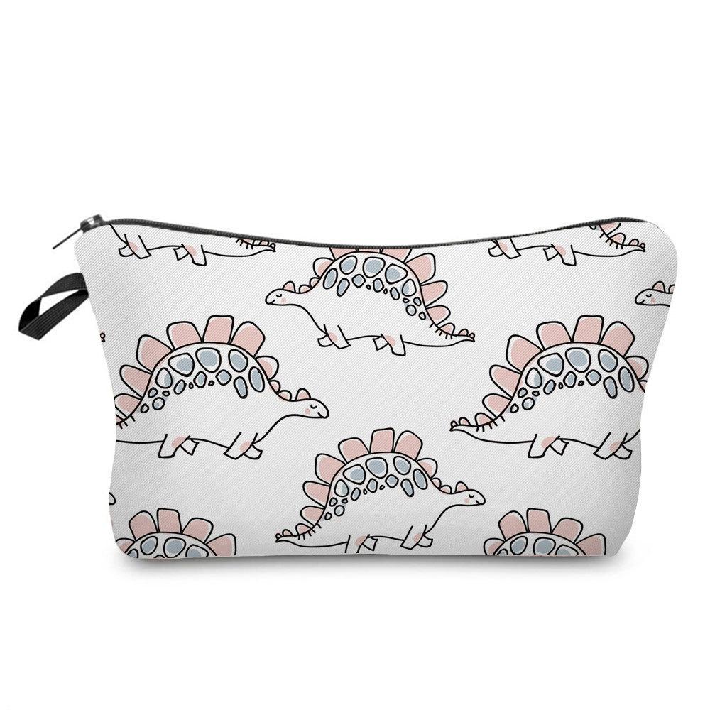Women Dinosaur Print Cosmetic Bag Toiletries Organize Travel Storage Case