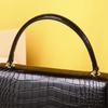 2025 New Brand Fashionable Small Square Shiny Crocodile Pattern Crossbody Handbag with Snake Head Design for Women