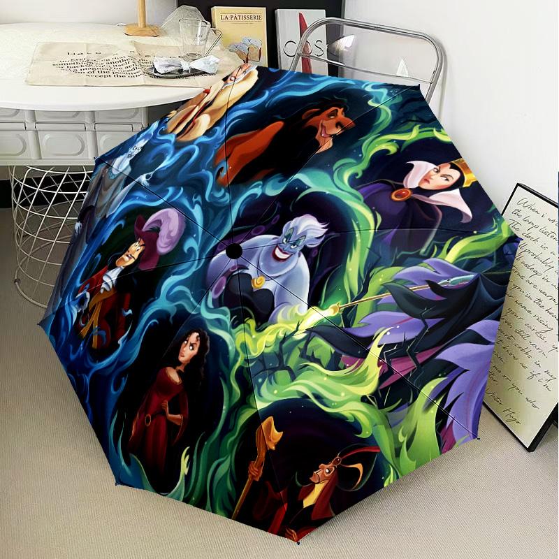 Evil Queens Collage Automatic Folding Umbrella - 8-Rib Travel Umbrella with Auto Open/Close & Portable Gifts for holidays or birthdays