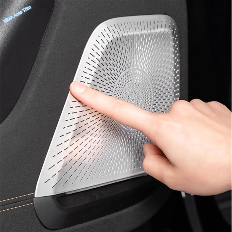 Stainless Steel Air AC Conditioning Vent Outlet Inner Door Speaker Cover Trim Fit For ZEEKR 7X 2024 2025 Decoration Accessories