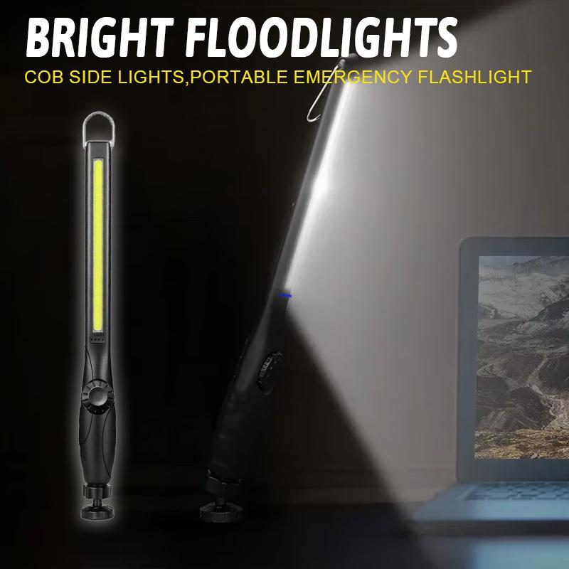 Portable COB Work Lights With Magnetic Rechargeable LED Flashlight Portable Stepless Dimming Emergency Car Repair Lamps