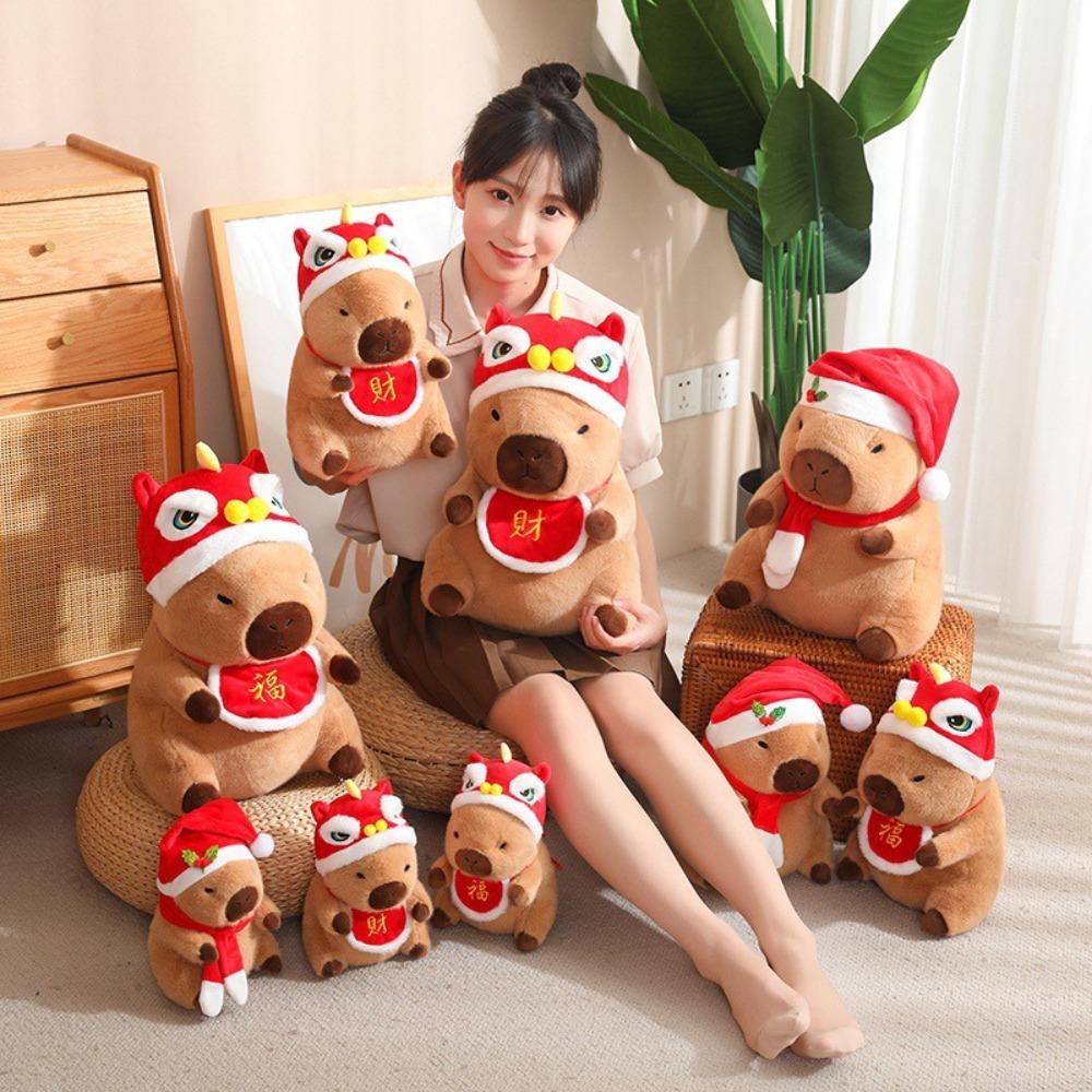 Blessing Capybara Plush Doll Dress Up Capibara Fluffty Doll Capybara Plush Toy  Christmas Toy