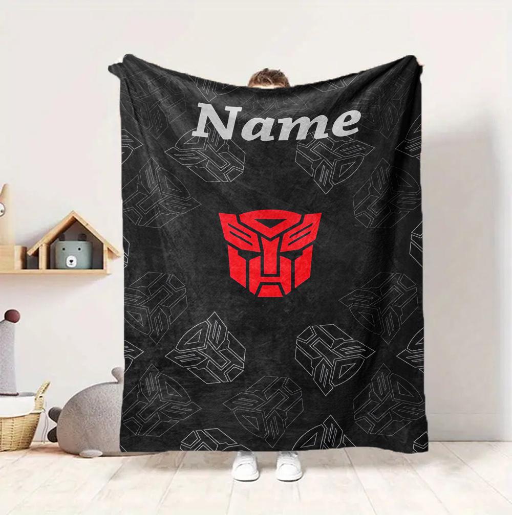 Custom Name Robo Battle Flannel Blanket Throw Blanket Soft Warm Sofa Bed Decor Unique Gift