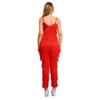 Women’s Ballroom Latin Bodysuit S-XXL Shiny Sequin Tiered Fringe Cami Jumpsuit Long Pants Unitard for Salsa Cha-Cha Tango Performance