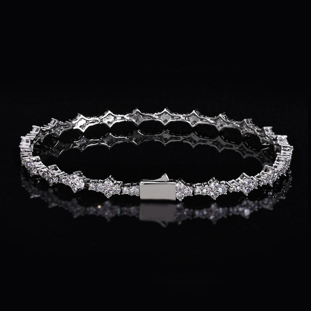 Hip Hop Spring Buckle Airplane Tennis Chain Zircon Men'S Bracelet Jewelry Women'S Light Luxury High-End Accessories