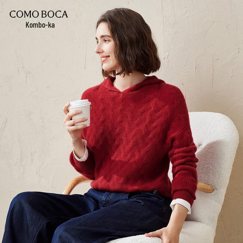 Komou Boka Women's Cable Knit Hooded Cashmere Sweater