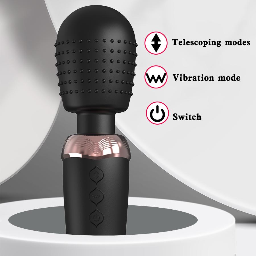 Powerful 3-Motor Thrusting G-Spot Vibrator - Large Silicone Dildo Wand for Couples Stimulation and Massage