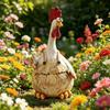 Funny Rooster Statue Cartoon Animal Shaped Garden Ornament Hen Statue  Lawn Decoration