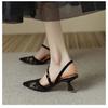 Netztasche Kopf Sandalen hohl Stiletto Sommer Damenschuhe neu hinten leer Stiletto Schuhe hohe Absätze spitze Sandalen