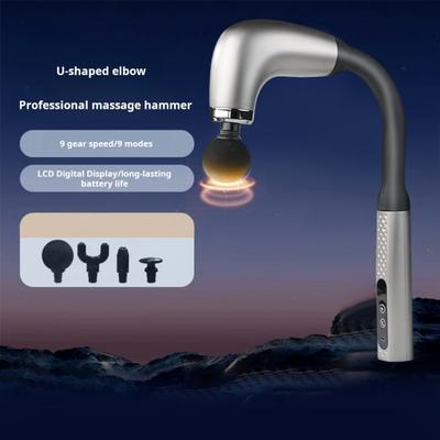 Cordless Muscle Massager with Extension Handle Multiple Modes Rechargeable Handheld Percussion Muscle Massager with 4 Massage Heads