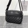 Trendy Men'S Small Square Bag Casual Trendy Brand Plaid Shoulder Bag Messenger Bag Cycling Satchel Messenger Bag