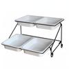Lidded Food Serving Station Transparent Lids 2-Tier Buffet Serving Stand Rectangular Food Display Stand Particles-Resistant Lids