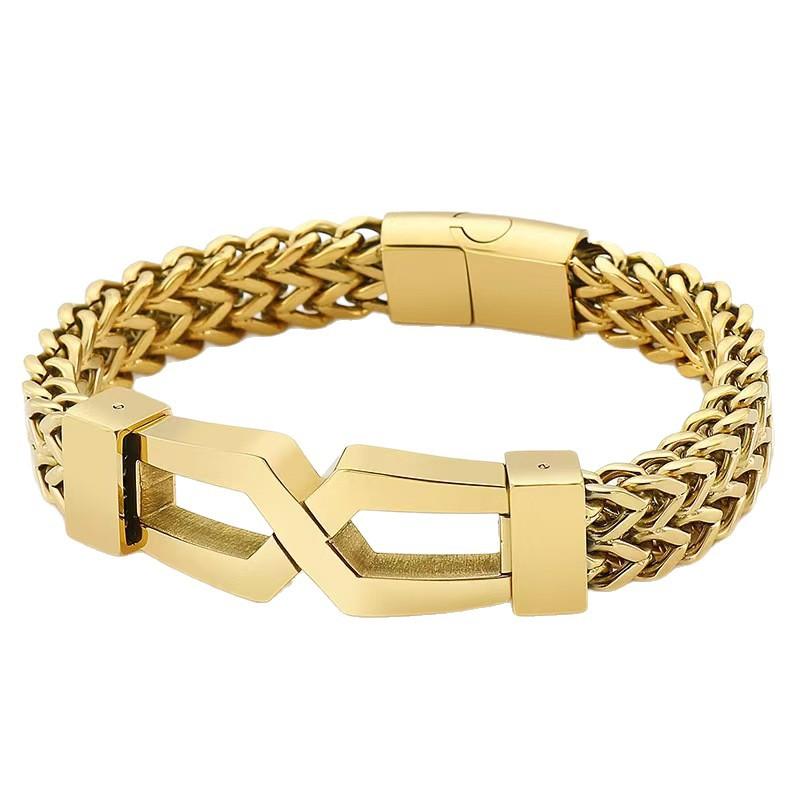 Simple Trendy Hip-Hop Glasses Type Titanium Steel Bracelet Style Fashionable Simple And Versatile Men'S Jewelry