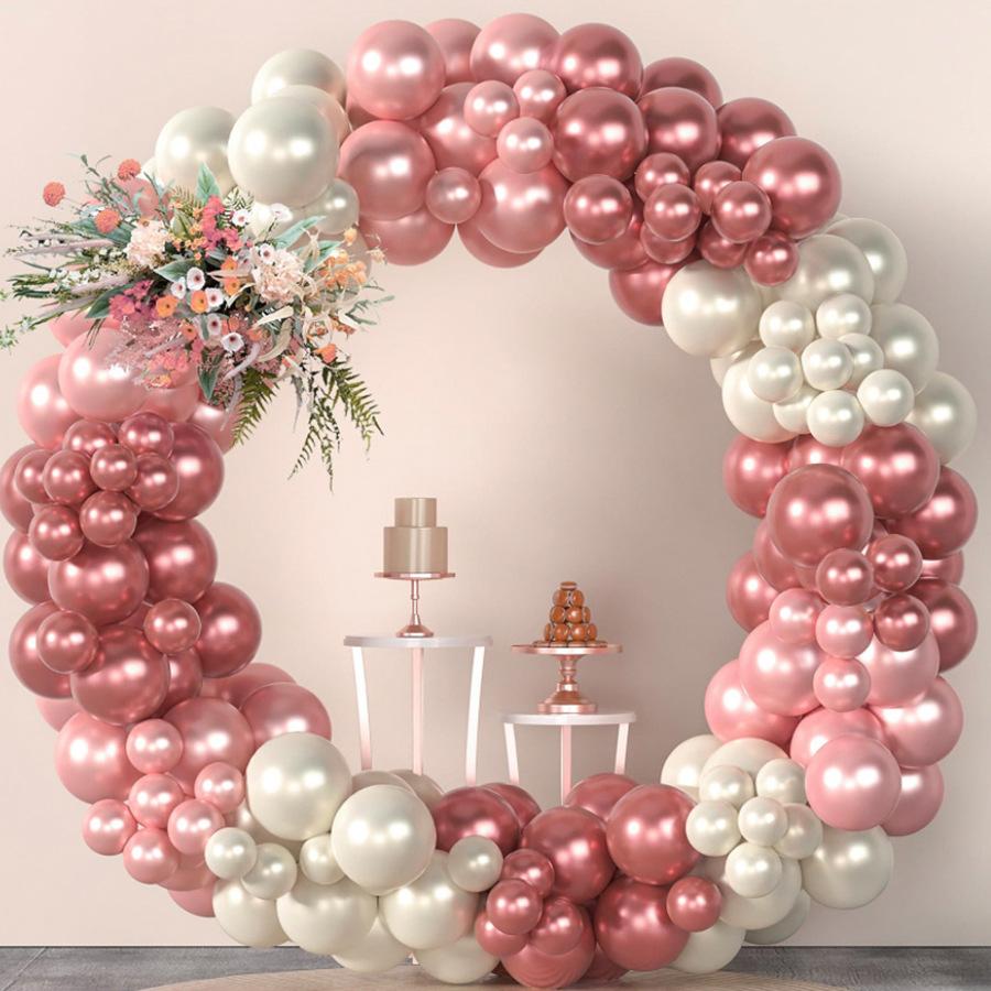 Metallic Pink Green, Sequined Confetti Balloon Arch Set Wedding Bachelorette Party Wreath