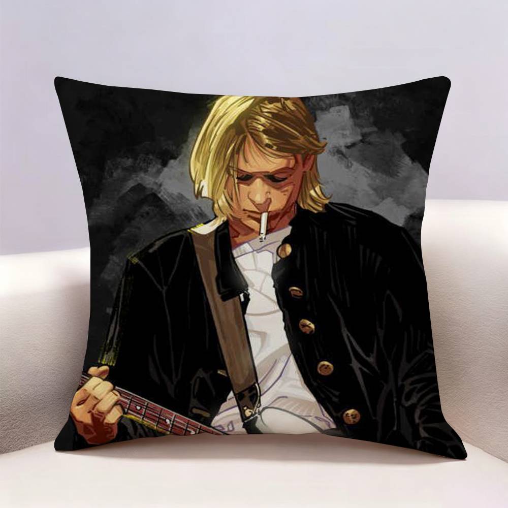 NNirvana Band Kurt Cobain Doublesided print Pillow Case for Sofa Living Room Home office Decor Protective Cover