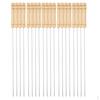 20x Stainless Steel BBQ Skewers Wood Handle Grilling Barbecue